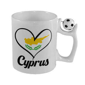 Cyprus flag, Κούπα με μπάλα ποδασφαίρου , 330ml