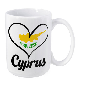 Cyprus flag, Κούπα Mega, κεραμική, 450ml