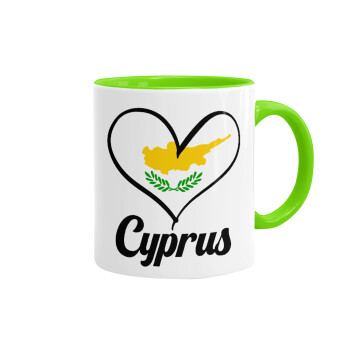 Cyprus flag, Κούπα χρωματιστή βεραμάν, κεραμική, 330ml