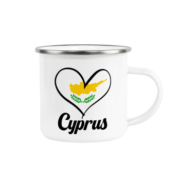 Cyprus flag, Κούπα Μεταλλική εμαγιέ λευκη 360ml