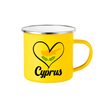 Cyprus flag, Κούπα Μεταλλική εμαγιέ Κίτρινη 360ml