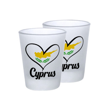 Cyprus flag, Σφηνοπότηρα γυάλινα 45ml του πάγου (2 τεμάχια)