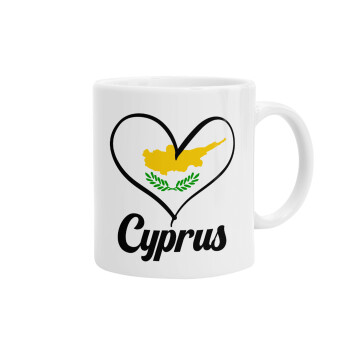 Cyprus flag, Ceramic coffee mug, 330ml (1pcs)