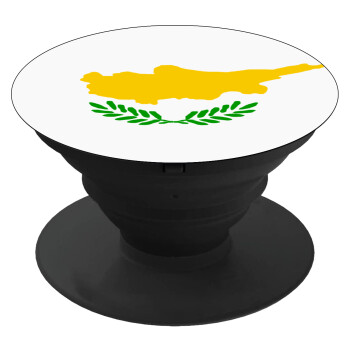 Cyprus flag, Pop Socket Μαύρο Βάση Στήριξης Κινητού στο Χέρι