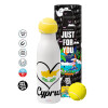 Tennis ball Metal mug thermos White, double wall, 550ml