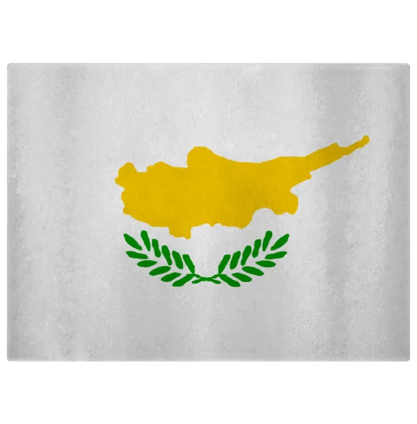 Cyprus flag — Επιφάνεια κοπής γυάλινη (38x28cm)