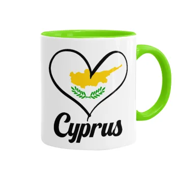 Cyprus flag, Κούπα χρωματιστή βεραμάν, κεραμική, 330ml