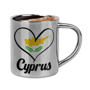 Cyprus flag, Κουπάκι μεταλλικό διπλού τοιχώματος για espresso (220ml)