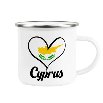 Cyprus flag, Κούπα Μεταλλική εμαγιέ λευκη 360ml