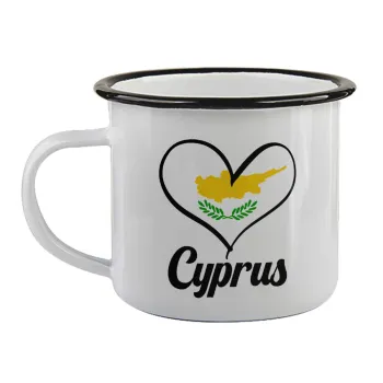 Cyprus flag, Κούπα εμαγιέ με μαύρο χείλος 360ml