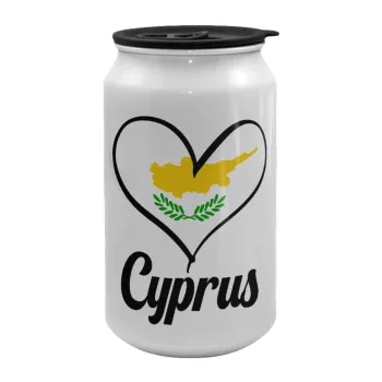 Cyprus flag, Κούπα ταξιδιού μεταλλική με καπάκι (tin-can) 500ml