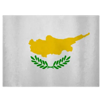 Cyprus flag, Επιφάνεια κοπής γυάλινη (38x28cm)