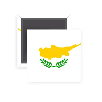 Cyprus flag, Μαγνητάκι ψυγείου τετράγωνο διάστασης 5x5cm