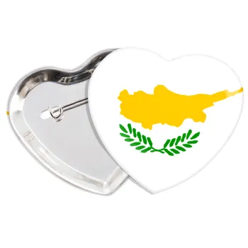 Cyprus flag, Κονκάρδα παραμάνα καρδιά (57x52mm)