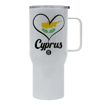 Cyprus flag, Tumbler με καπάκι, διπλού τοιχώματος (θερμό) 750L