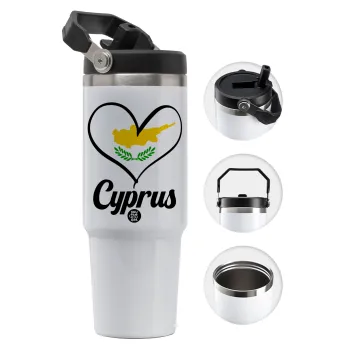 Cyprus flag, Θερμός Ανοξείδωτο 30oz με χερούλι