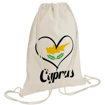 Cyprus flag, Backpack bag GYMBAG natural (28x40cm)
