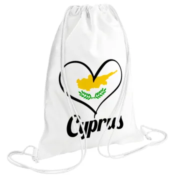 Cyprus flag, Backpack pouch GYMBAG white (28x40cm)