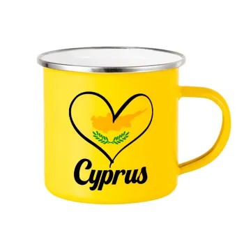 Cyprus flag, Κούπα Μεταλλική εμαγιέ Κίτρινη 360ml