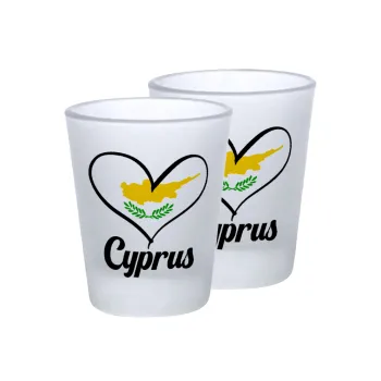 Cyprus flag, Σφηνοπότηρα γυάλινα 45ml του πάγου (2 τεμάχια)