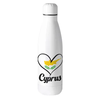 Cyprus flag, Μεταλλικό παγούρι θερμός (Stainless steel), 500ml