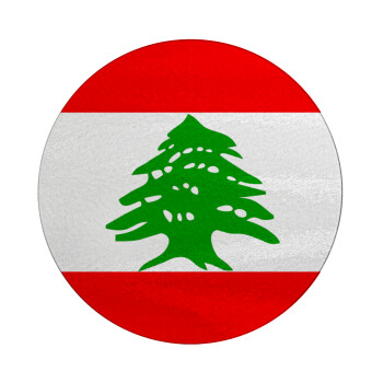 Lebanon flag, Επιφάνεια κοπής γυάλινη στρογγυλή (30cm)