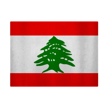 Lebanon flag, Επιφάνεια κοπής γυάλινη (38x28cm)