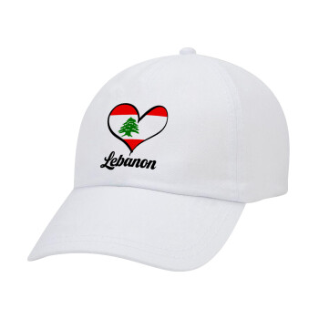 Lebanon flag, Καπέλο Baseball Λευκό (5-φύλλο, unisex)