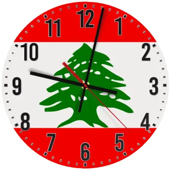 Lebanon flag, Ρολόι τοίχου ξύλινο (30cm)