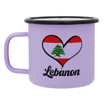 Lebanon flag, Κούπα Μεταλλική εμαγιέ ΜΑΤ Light Pastel Purple 360ml