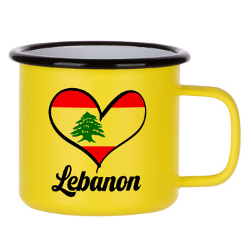 Lebanon flag, Κούπα Μεταλλική εμαγιέ ΜΑΤ Κίτρινη 360ml