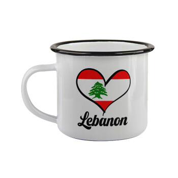 Lebanon flag, Κούπα εμαγιέ με μαύρο χείλος 360ml