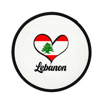 Lebanon flag, Βεντάλια υφασμάτινη αναδιπλούμενη με θήκη (20cm)