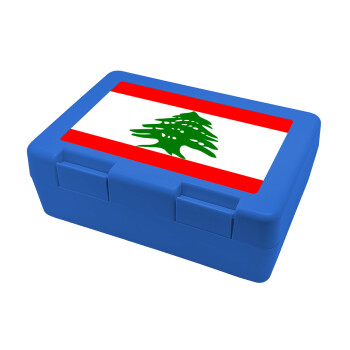 Lebanon flag, Παιδικό δοχείο κολατσιού ΜΠΛΕ 185x128x65mm (BPA free πλαστικό)