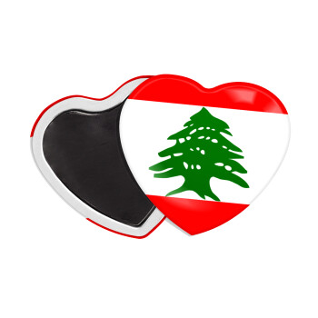 Lebanon flag, Μαγνητάκι καρδιά (57x52mm)