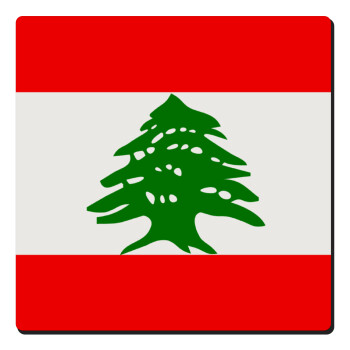 Lebanon flag, Τετράγωνο μαγνητάκι ξύλινο 6x6cm