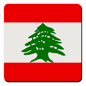 Lebanon flag, Τετράγωνο μαγνητάκι ξύλινο 9x9cm