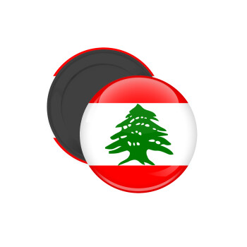 Lebanon flag, Μαγνητάκι ψυγείου στρογγυλό διάστασης 5cm