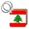 Lebanon flag, Μπρελόκ Ξύλινο τετράγωνο MDF
