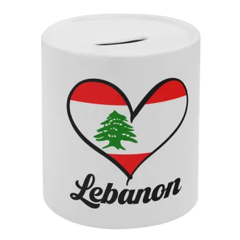 Lebanon flag, Κουμπαράς πορσελάνης με τάπα