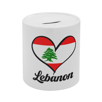 Lebanon flag, Κουμπαράς πορσελάνης με τάπα