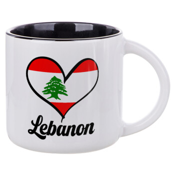 Lebanon flag, Κούπα κεραμική 400ml Λευκή/Μαύρη