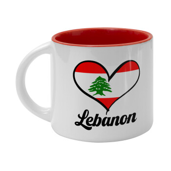 Lebanon flag, Κούπα κεραμική 400ml Λευκή/Κόκκινη