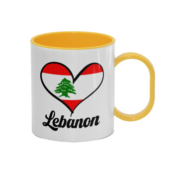 Lebanon flag, Κούπα (πλαστική) (BPA-FREE) Polymer Κίτρινη για παιδιά, 330ml