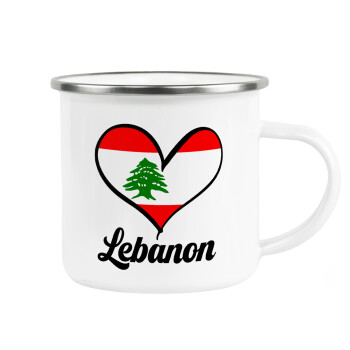 Lebanon flag, Κούπα Μεταλλική εμαγιέ λευκη 360ml
