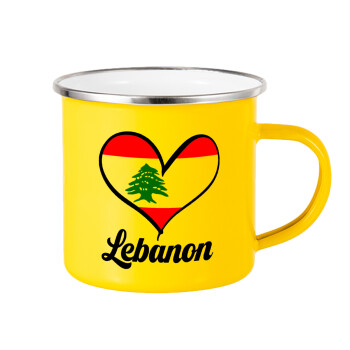 Lebanon flag, Κούπα Μεταλλική εμαγιέ Κίτρινη 360ml