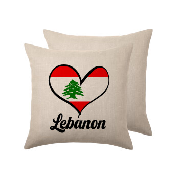 Lebanon flag, Μαξιλάρι καναπέ ΛΙΝΟ 40x40cm περιέχεται το  γέμισμα