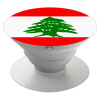Lebanon flag, Pop Socket Λευκό Βάση Στήριξης Κινητού στο Χέρι
