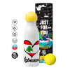 Tennis ball Metal mug thermos White, double wall, 550ml