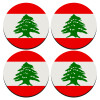 SET of 4 round wooden coasters (9cm)